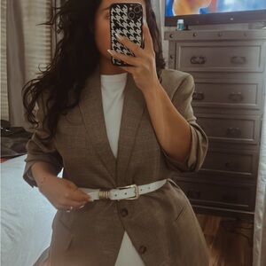 Ralph Lauren Brown Mini Houndstooth Blazer